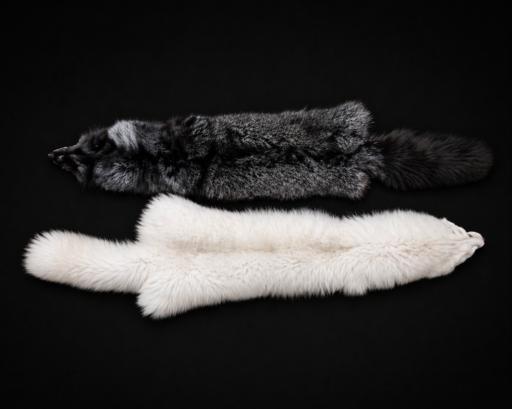Genuine Fox Pelts – Natural White & Enhanced Grey