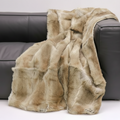 Natural Brown Rabbit Fur Blanket