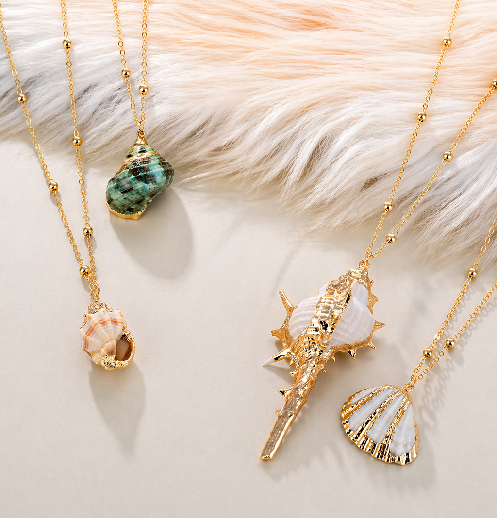 Drowned Gold Shell Necklace