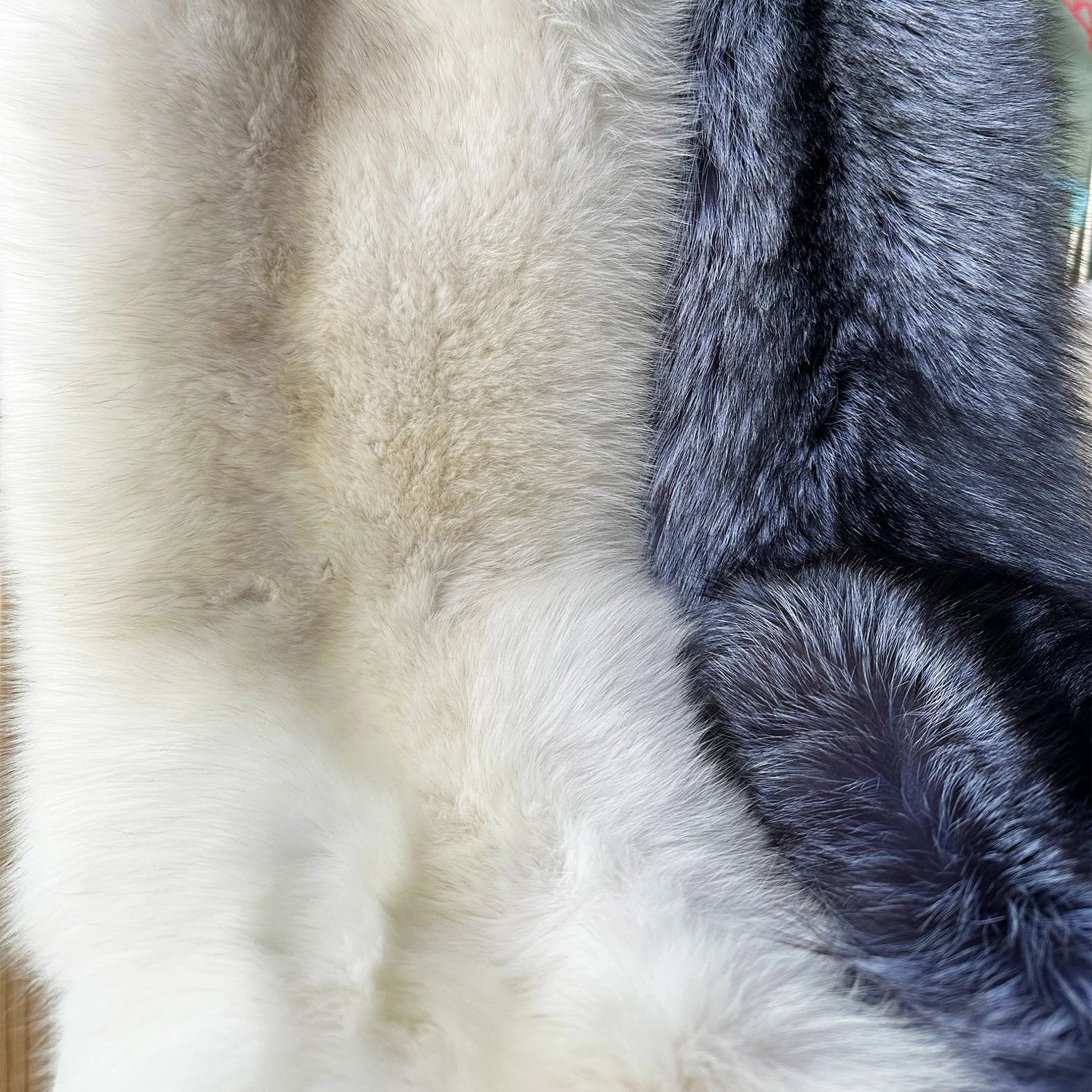 Genuine Fox Pelts – Natural White & Enhanced Grey
